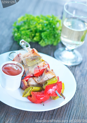 Image of fried kebab with sauce