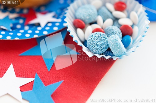 Image of candies with star decoration on independence day