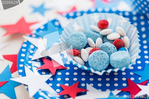 Image of candies with star decoration on independence day