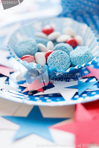 Image of candies with star decoration on independence day