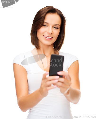 Image of woman browsing in smartphone