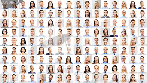 Image of collage with many business people portraits