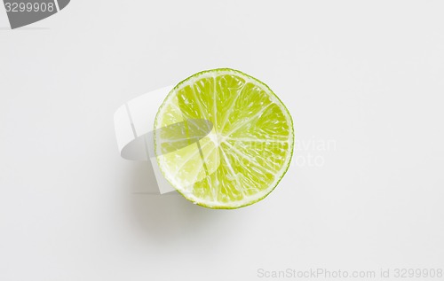 Image of lime slice over white