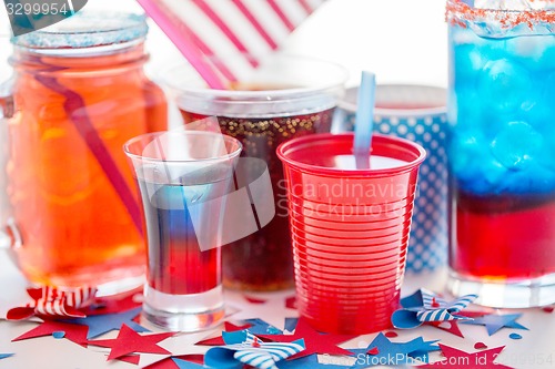 Image of drinks on american independence day party