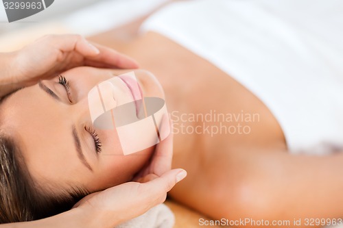 Image of beautiful woman in spa salon