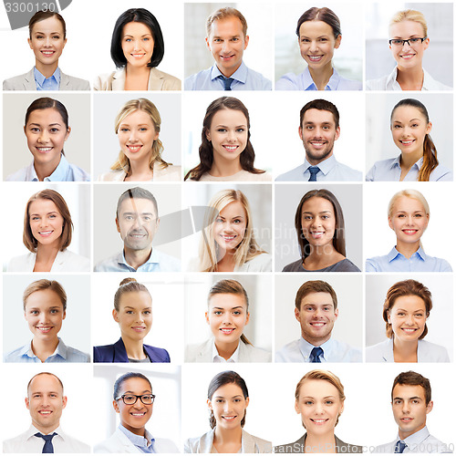 Image of collage with many business people portraits