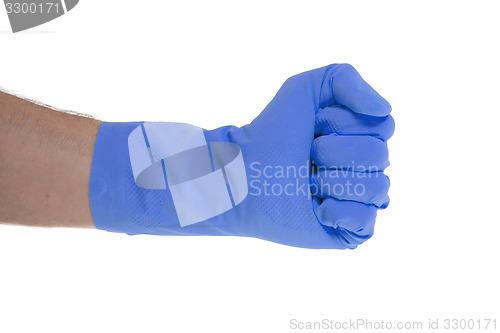 Image of Rubber glove, making fist