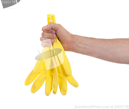 Image of Rubber glove isolated