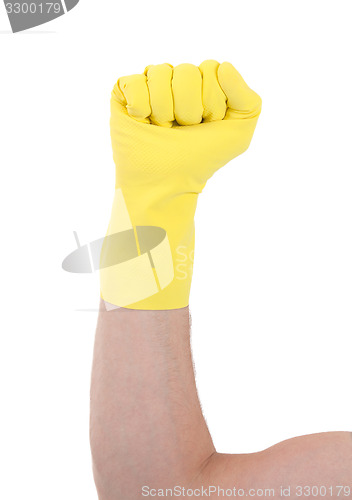 Image of Rubber glove, making fist