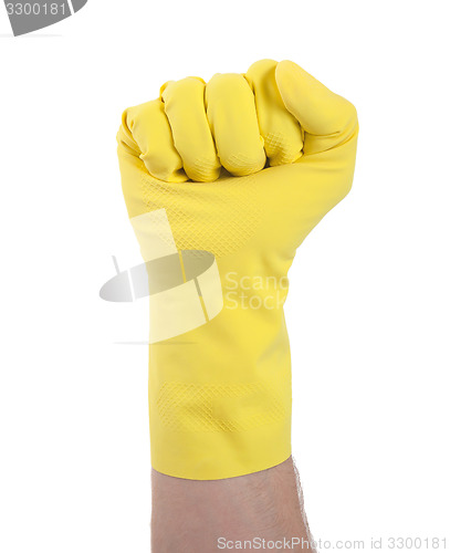 Image of Rubber glove, making fist