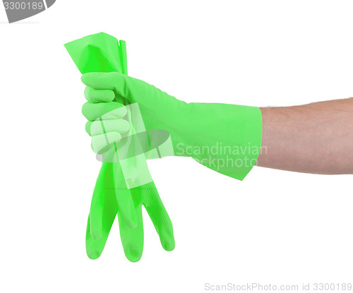 Image of Rubber glove isolated