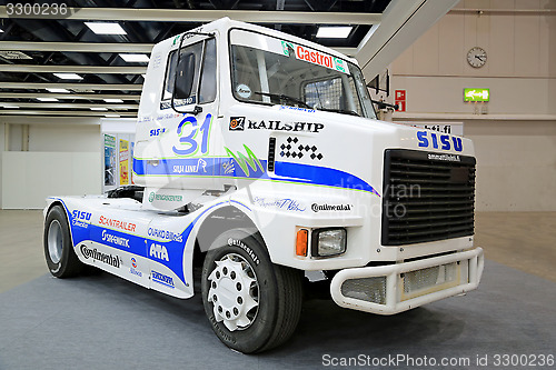Image of Sisu Rally Truck on Display at Logistics Transport 2015