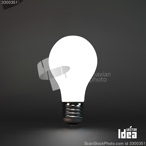 Image of Lightbulb idea symbol. 3d vector illustration. 