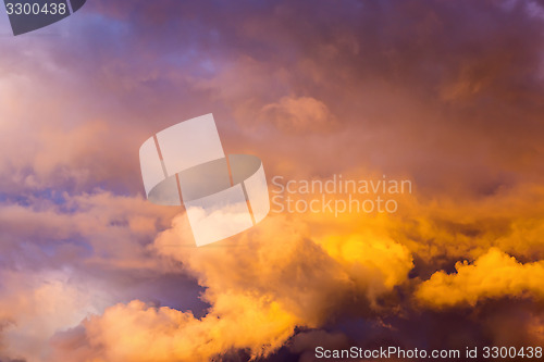 Image of Evening cloudy sky afterglow