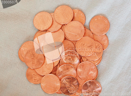 Image of Dollar coins 1 cent wheat penny cent