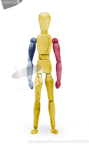 Image of Wood figure mannequin with flag bodypaint - Romania