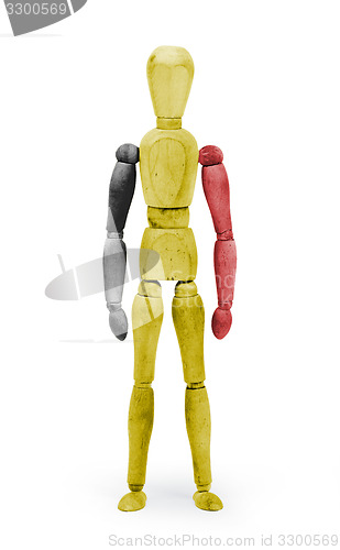Image of Wood figure mannequin with flag bodypaint - Belgium