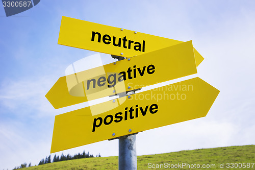 Image of Positive, negative, neutral arrow signs 