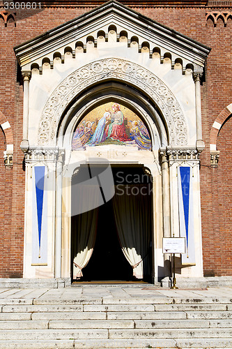 Image of  lombardy    in  the castellanza    old   church  closed brick t