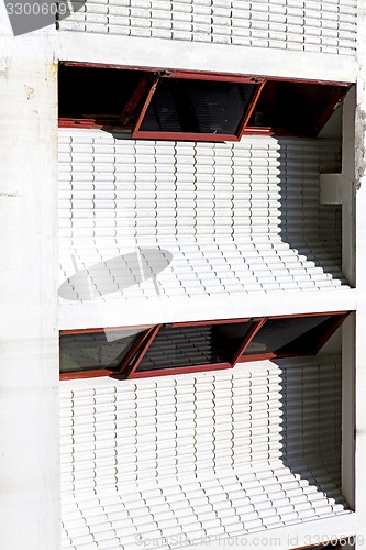 Image of building abstract    in the  concrete    brick shadow  angle