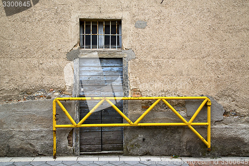 Image of brown door  europe  italy  lombardy       in  the milano old    