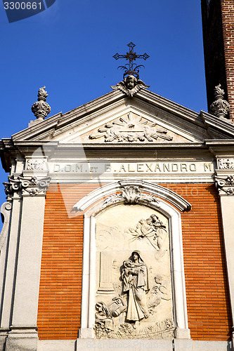 Image of rose window  italy  lombardy     in  the mercallo old      tower