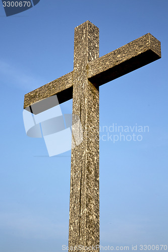 Image of cross     in  the milano old  and sky