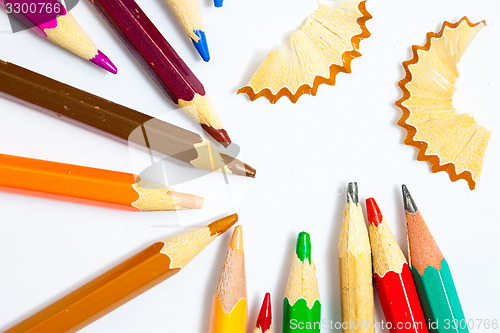 Image of vintage colored pencils with chips