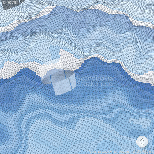 Image of Abstract landscape background. Mosaic vector illustration. 