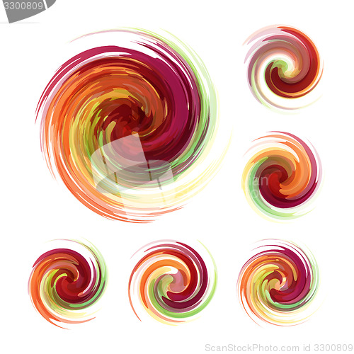 Image of Colorful abstract icon set. Dynamic flow illustration. 