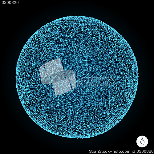 Image of 3d sphere. Global digital connections. Technology concept. 