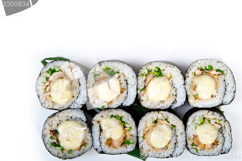 Image of fresh sushi choice combination assortment selection 