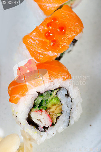 Image of fresh sushi choice combination assortment selection 