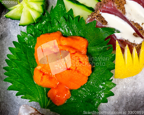 Image of fresh sushi choice combination assortment selection 