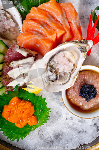 Image of fresh sushi choice combination assortment selection 