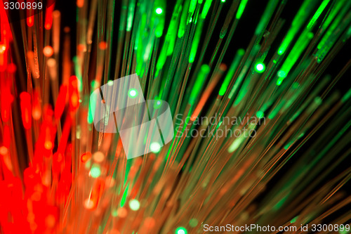 Image of optical fibres abstract blurred technology background
