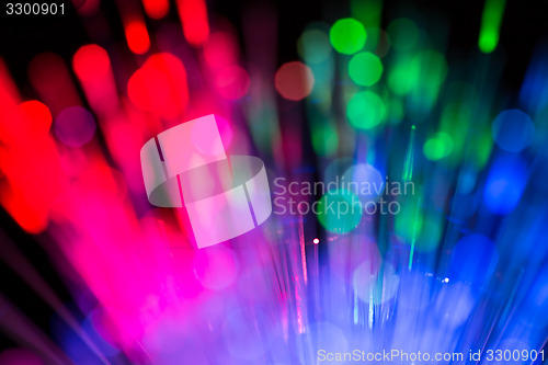 Image of optical fibres abstract blurred technology background