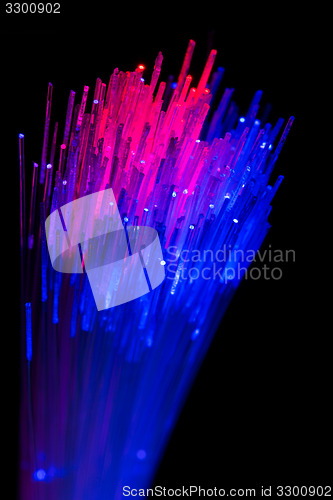 Image of optical fibres abstract blurred technology background