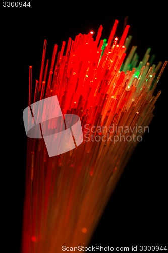 Image of optical fibres abstract blurred technology background