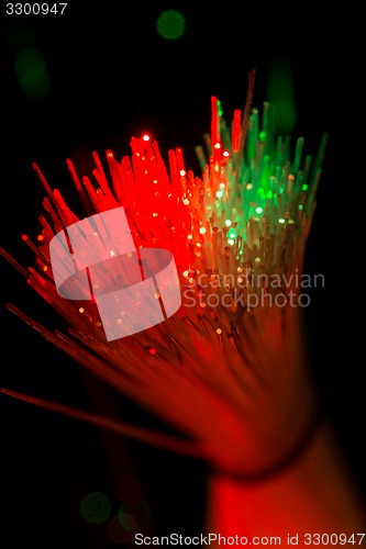 Image of optical fibres abstract blurred technology background