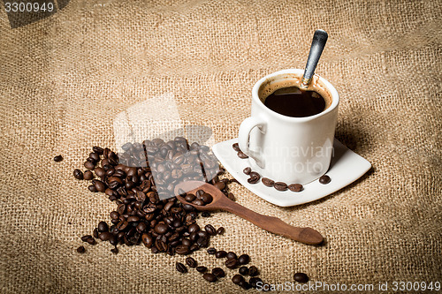 Image of pile of fresh beans, cap, and spoon