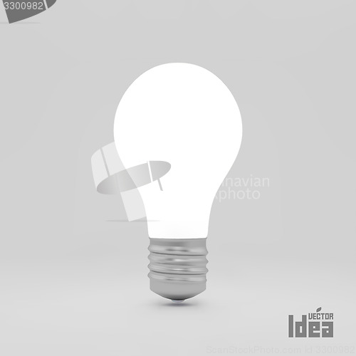 Image of Lightbulb idea symbol. 3d vector illustration. 