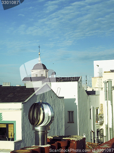 Image of rooftops Madrid Spain Europe