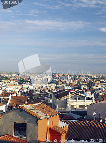 Image of rooftops Madrid Spain Europe