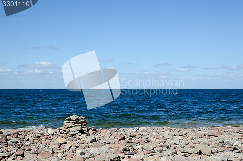 Image of Blue view at a stony coast