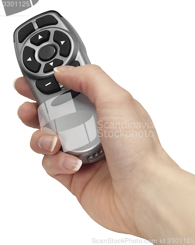 Image of hand and remote control