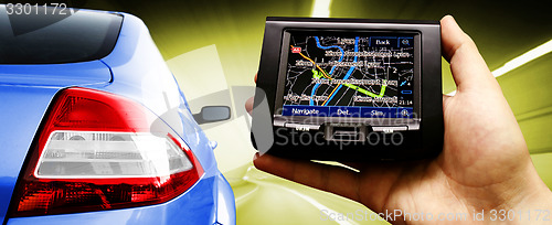 Image of Gps in a man hand.