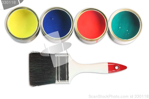 Image of four paint cans