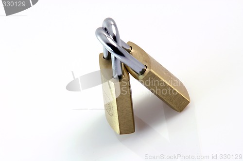 Image of two padlocks locked