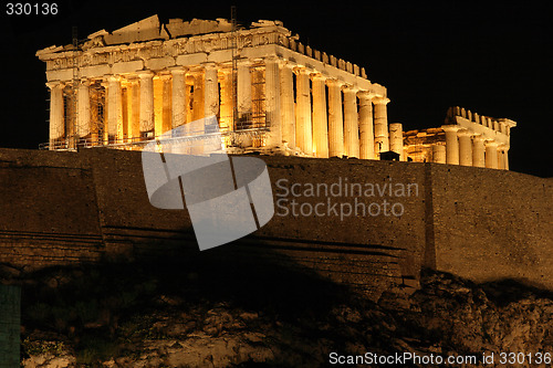 Image of acropolis at night